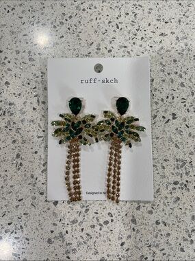 Ruff-skch  Palm Tree Drop Earrings